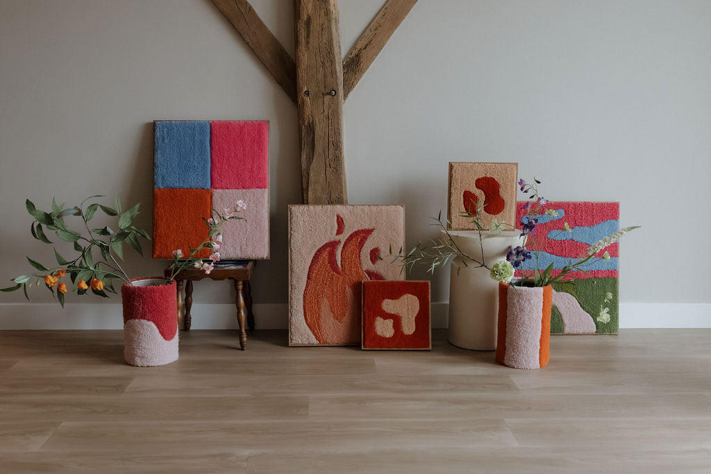 tufted flower vase | orange