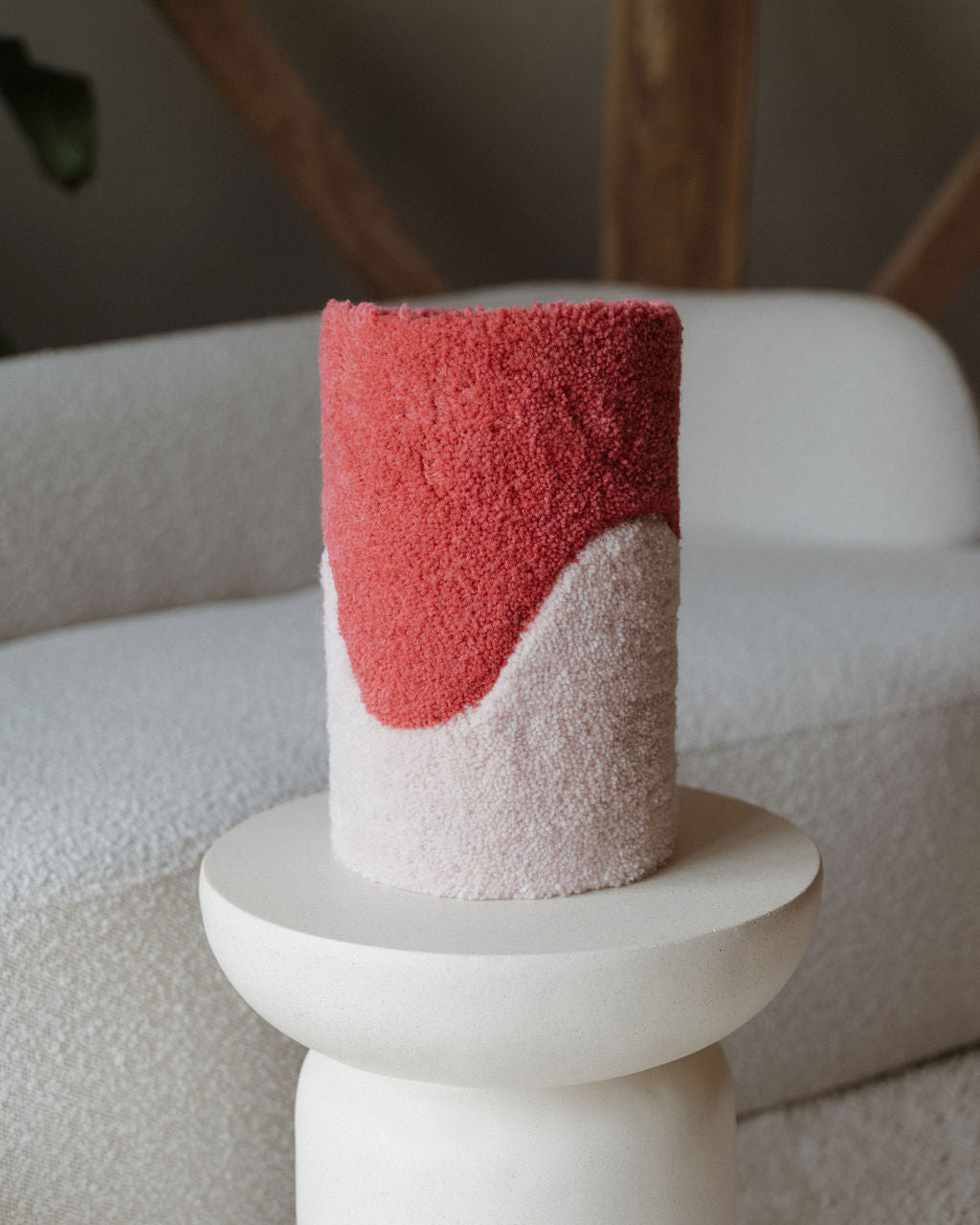 tufted flower vase | pink