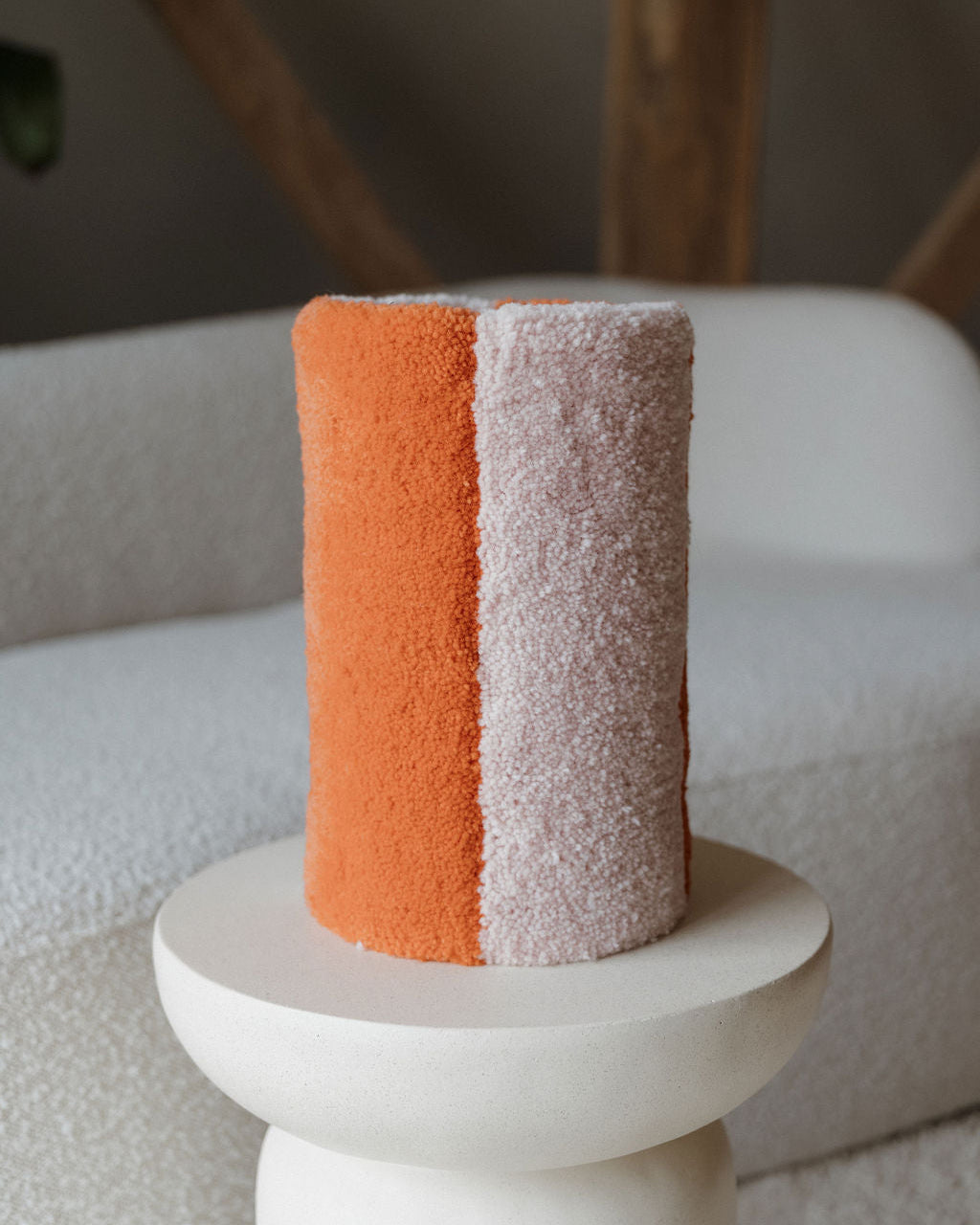 tufted flower vase | orange